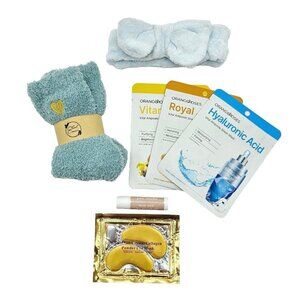 Ultimate Self-Care Bliss Bundle Face Mask Rejuvenate Moisturizing Teal Fuzzy